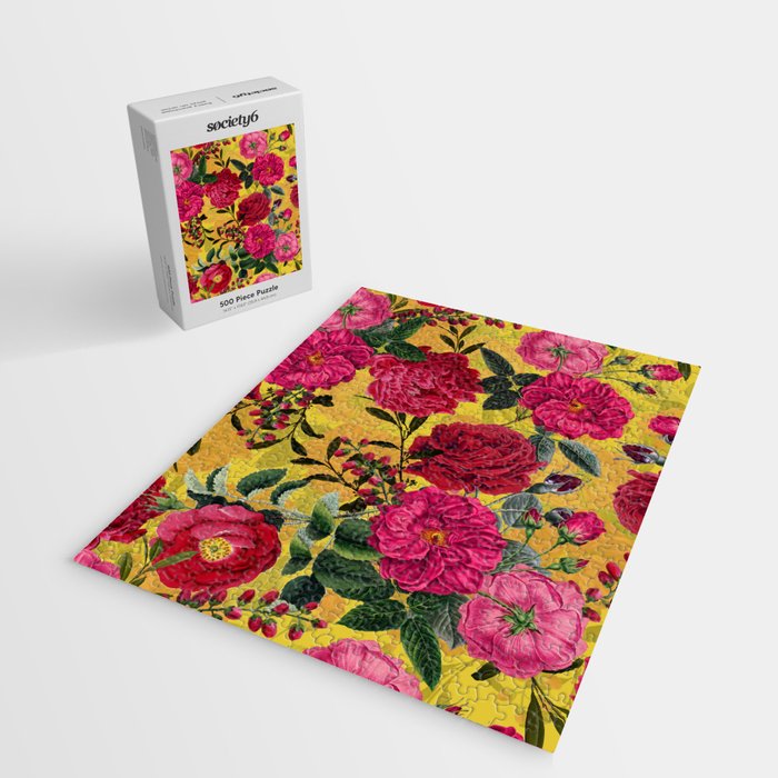 Vintage & Shabby Chic - Summer Tropical Roses Flower Garden Jigsaw Puzzle Gallery Image 2