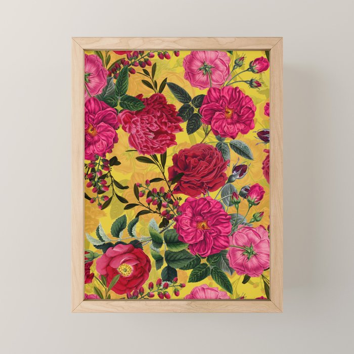 Vintage & Shabby Chic - Summer Tropical Roses Flower Garden Mini Art Print Gallery Image 1