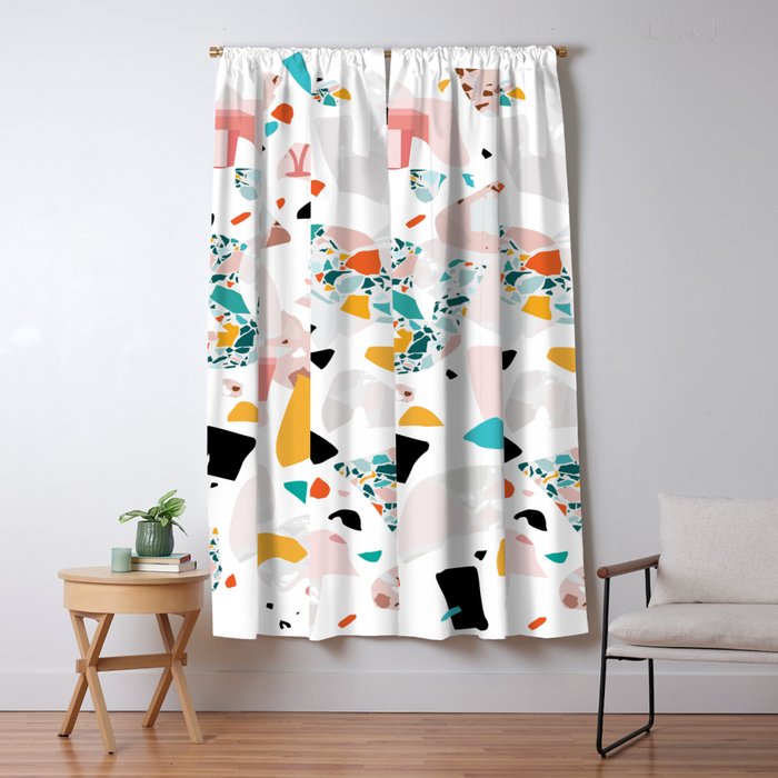 Mixed Mess I. / Collage, Terrazzo, Colorful Window Curtain Gallery Image 5