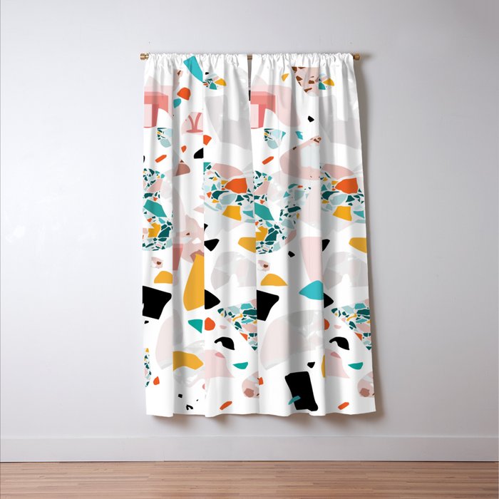 Mixed Mess I. / Collage, Terrazzo, Colorful Window Curtain Gallery Image 3