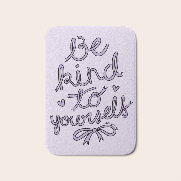 Be Kind to Yourself in Purple Bath Mat Gallery Image 1
