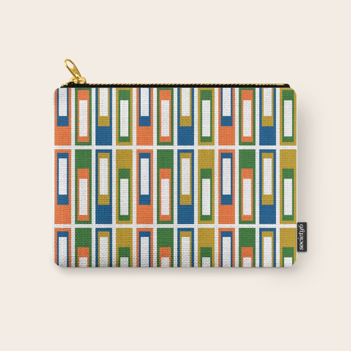 Mid Century Modern Geometric Abstract Multicolored Lexington Ave Pattern Carry All Pouch Gallery Image 1