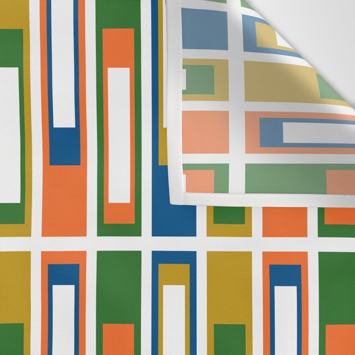 Mid Century Modern Geometric Abstract Multicolored Lexington Ave Pattern Wall Tapestry Gallery Image 3