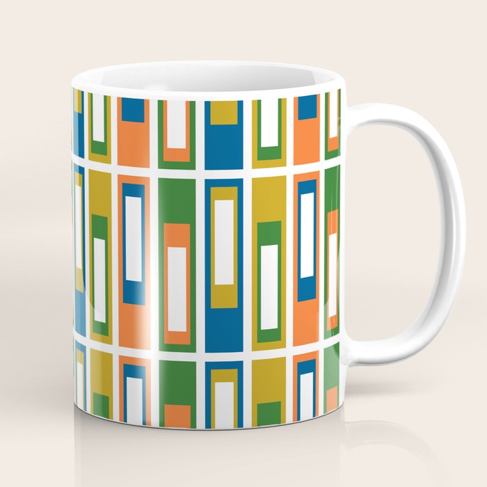 Mid Century Modern Geometric Abstract Multicolored Lexington Ave Pattern Coffee Mug Gallery Image 1