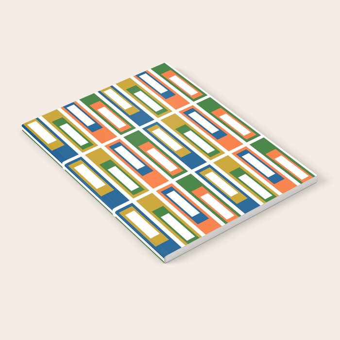 Mid Century Modern Geometric Abstract Multicolored Lexington Ave Pattern Notebook Gallery Image 2
