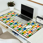 Mid Century Modern Geometric Abstract Multicolored Lexington Ave Pattern Desk Mat Gallery Image 2