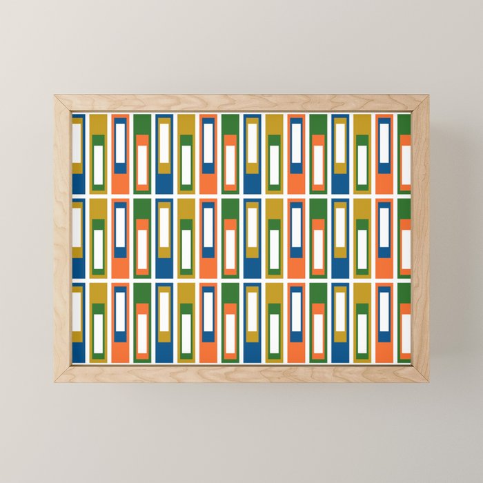 Mid Century Modern Geometric Abstract Multicolored Lexington Ave Pattern Mini Art Print Gallery Image 1