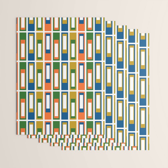 Mid Century Modern Geometric Abstract Multicolored Lexington Ave Pattern Wrapping Paper Gallery Image 3