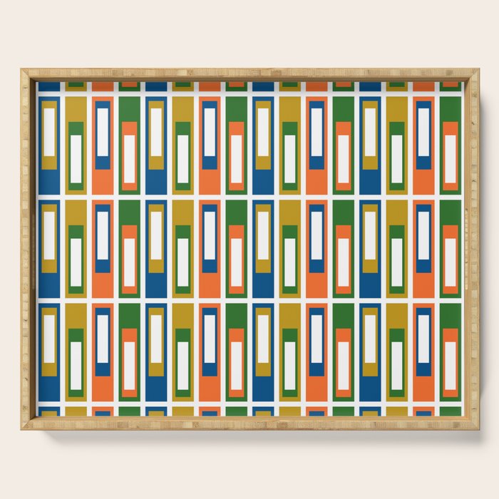 Mid Century Modern Geometric Abstract Multicolored Lexington Ave Pattern Serving Tray Gallery Image 1