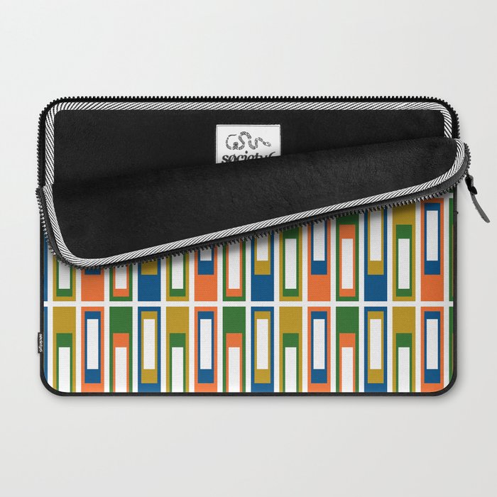 Mid Century Modern Geometric Abstract Multicolored Lexington Ave Pattern Laptop Sleeve Gallery Image 2