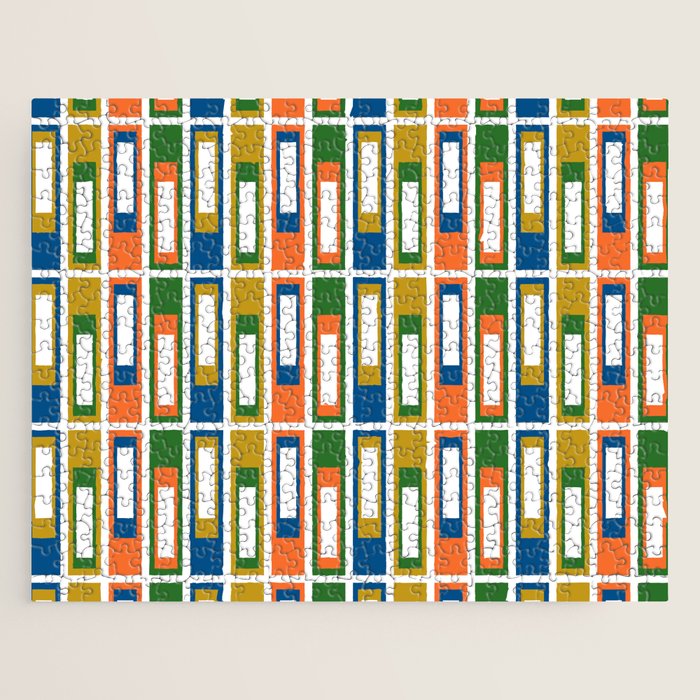 Mid Century Modern Geometric Abstract Multicolored Lexington Ave Pattern Jigsaw Puzzle Gallery Image 1