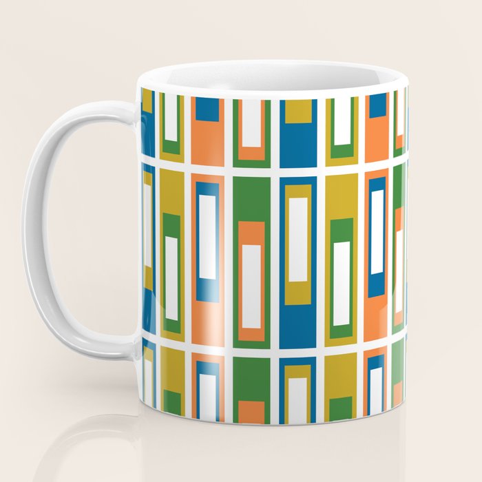 Mid Century Modern Geometric Abstract Multicolored Lexington Ave Pattern Coffee Mug Gallery Image 3