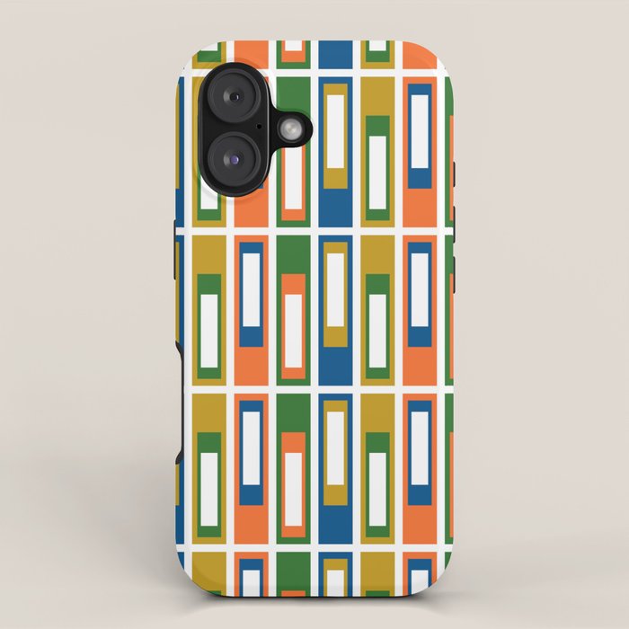 Mid Century Modern Geometric Abstract Multicolored Lexington Ave Pattern iPhone Case Gallery Image 1