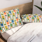 Mid Century Modern Geometric Abstract Multicolored Lexington Ave Pattern Pillow Sham Gallery Image 2