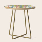 Mid Century Modern Geometric Abstract Multicolored Lexington Ave Pattern Side Table Gallery Image 1