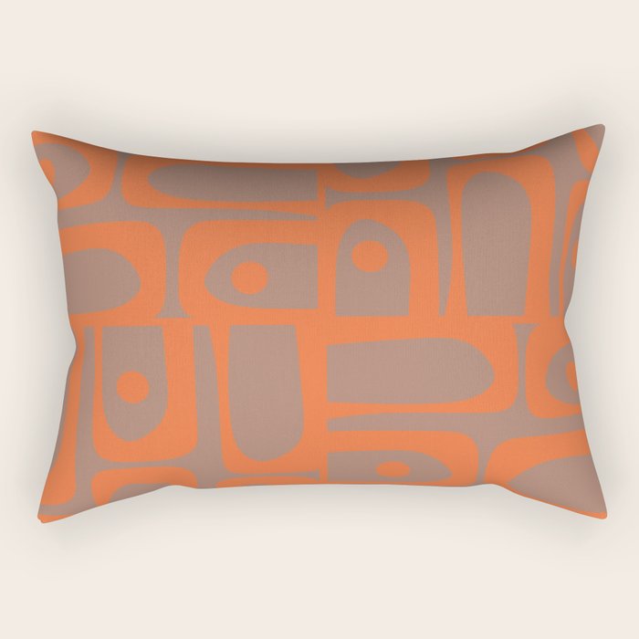 Midcentury Mod Piquet 9 Inspired by PANTONE 17 1230 Color of the Year Mocha Mousse Rectangular Pillow Gallery Image 2