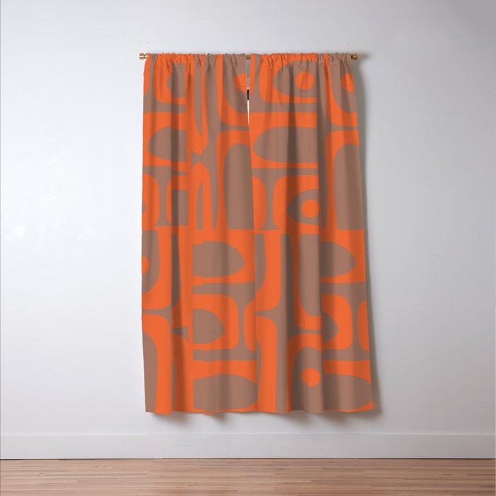 Midcentury Mod Piquet 9 Inspired by PANTONE 17 1230 Color of the Year Mocha Mousse Window Curtain Gallery Image 3