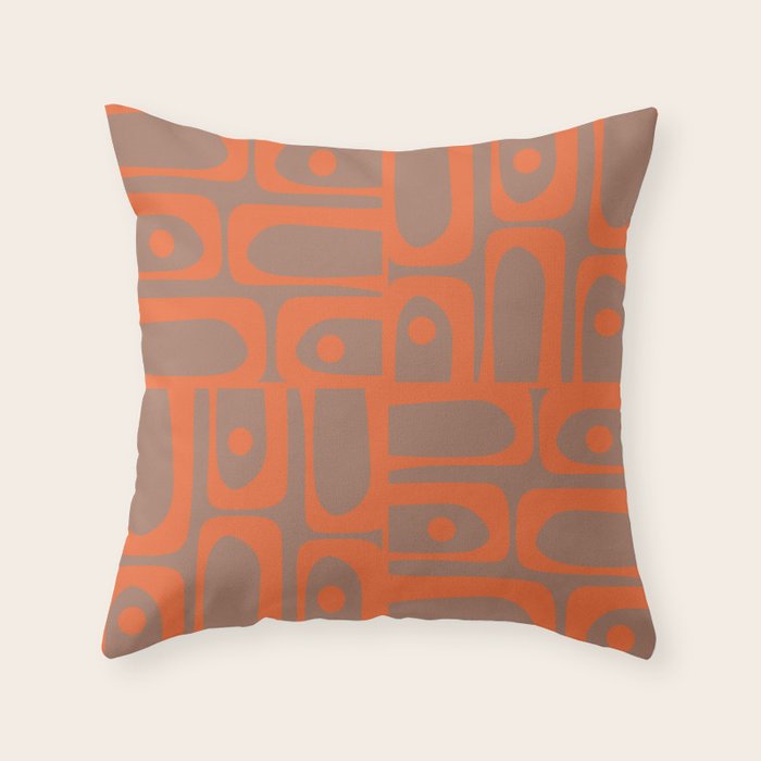 Midcentury Mod Piquet 9 Inspired by PANTONE 17 1230 Color of the Year Mocha Mousse Throw Pillow Gallery Image 6