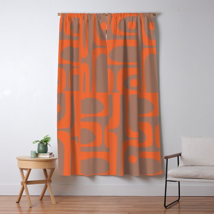 Midcentury Mod Piquet 9 Inspired by PANTONE 17 1230 Color of the Year Mocha Mousse Window Curtain Gallery Image 5