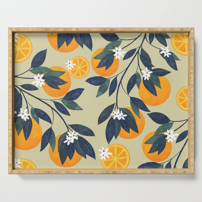 Oranges pattern Serving Tray Gallery Image 1