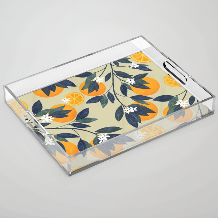 Oranges pattern Acrylic Tray Gallery Image 1