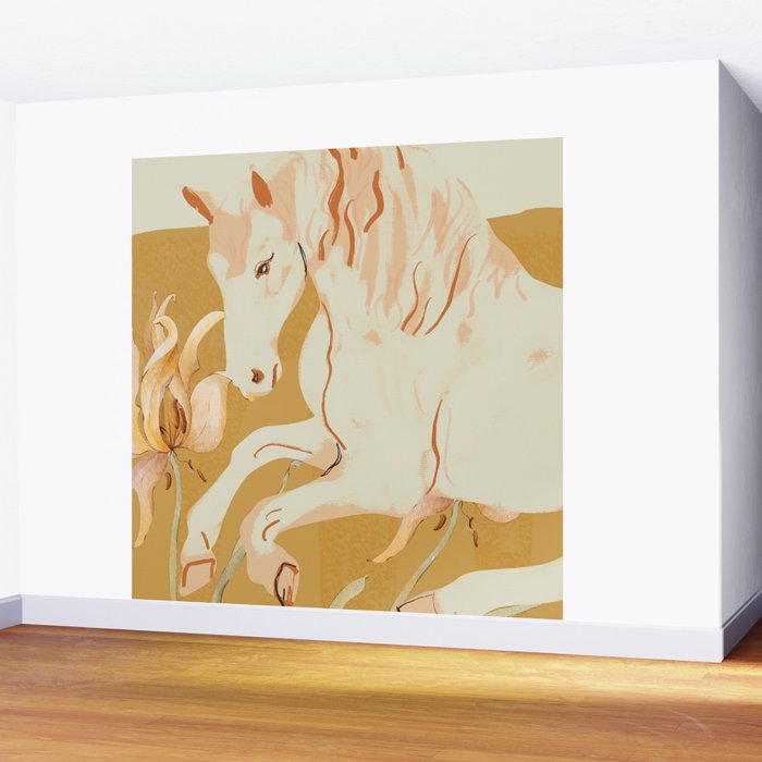 Minimal Abstract Art Horse Wall Mural Gallery Image 2