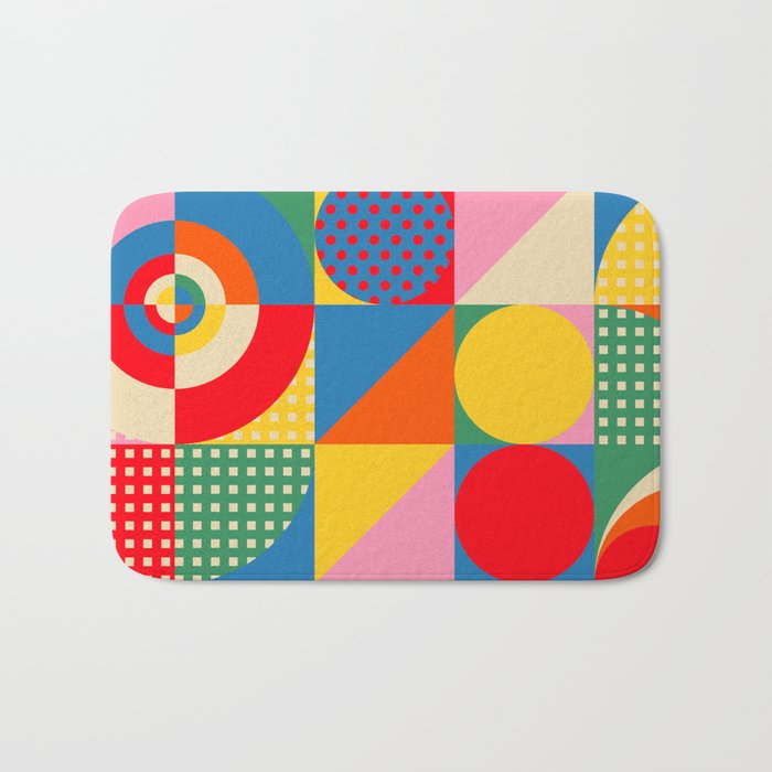 Sonia Delaunay Inspired Abstract Geometry Bath Mat Gallery Image 1
