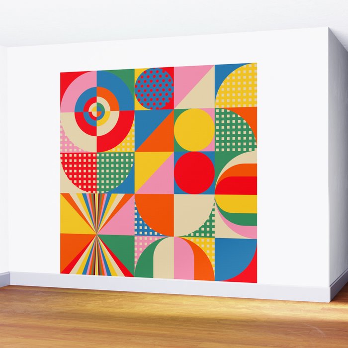 Sonia Delaunay Inspired Abstract Geometry Wall Mural Gallery Image 2