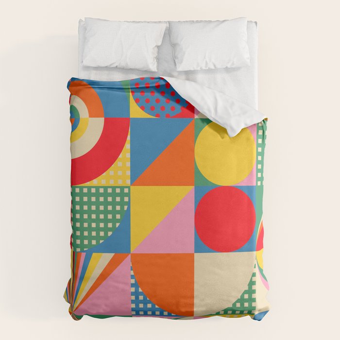 Sonia Delaunay Inspired Abstract Geometry Duvet Cover Gallery Image 1
