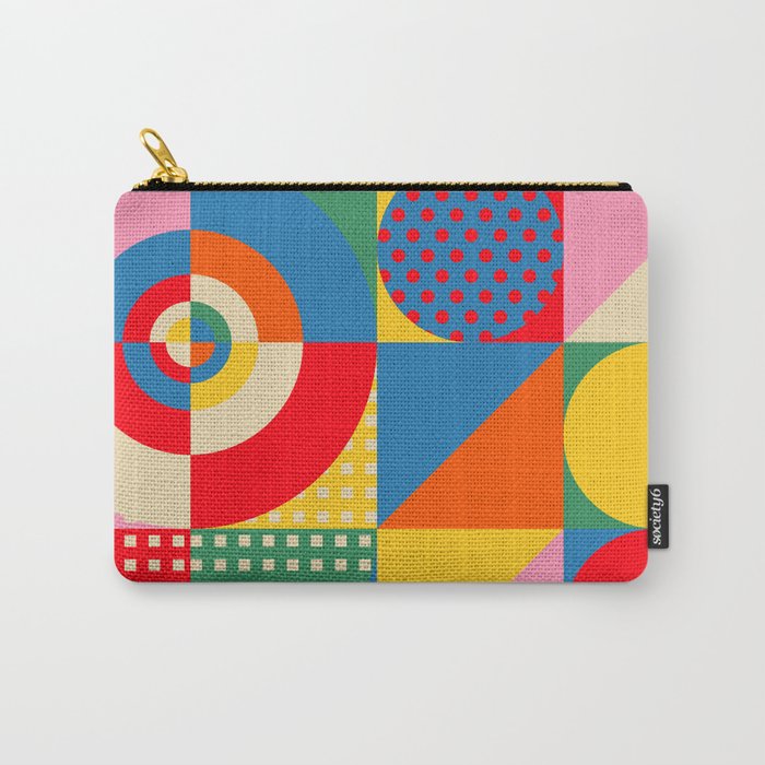 Sonia Delaunay Inspired Abstract Geometry Carry All Pouch Gallery Image 1
