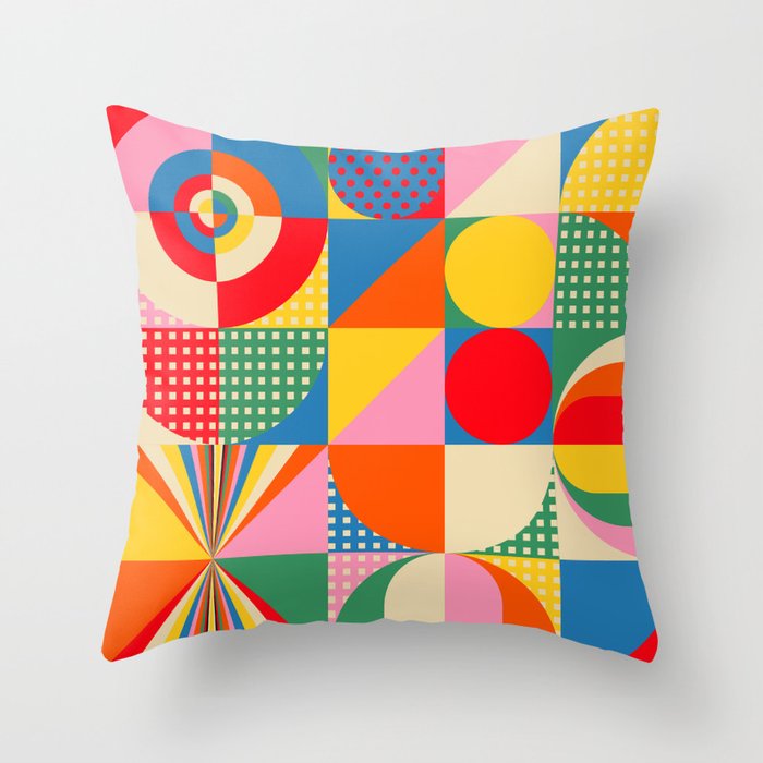 Sonia Delaunay Inspired Abstract Geometry Throw Pillow Gallery Image 1