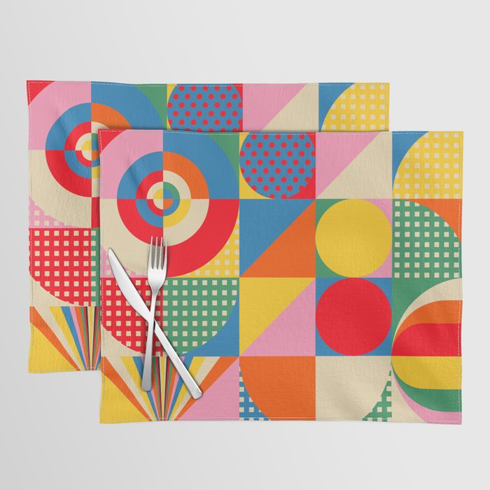 Sonia Delaunay Inspired Abstract Geometry Placemat Gallery Image 1