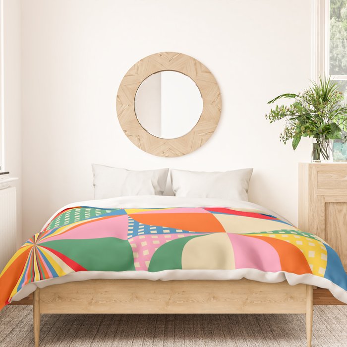 Sonia Delaunay Inspired Abstract Geometry Duvet Cover Gallery Image 3