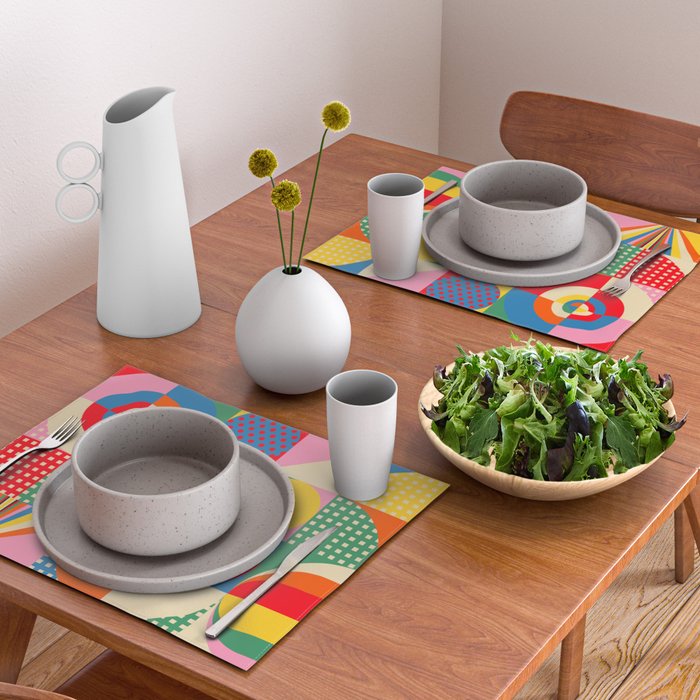 Sonia Delaunay Inspired Abstract Geometry Placemat Gallery Image 2