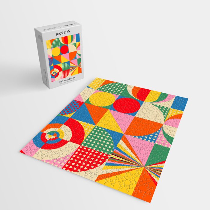 Sonia Delaunay Inspired Abstract Geometry Jigsaw Puzzle Gallery Image 2