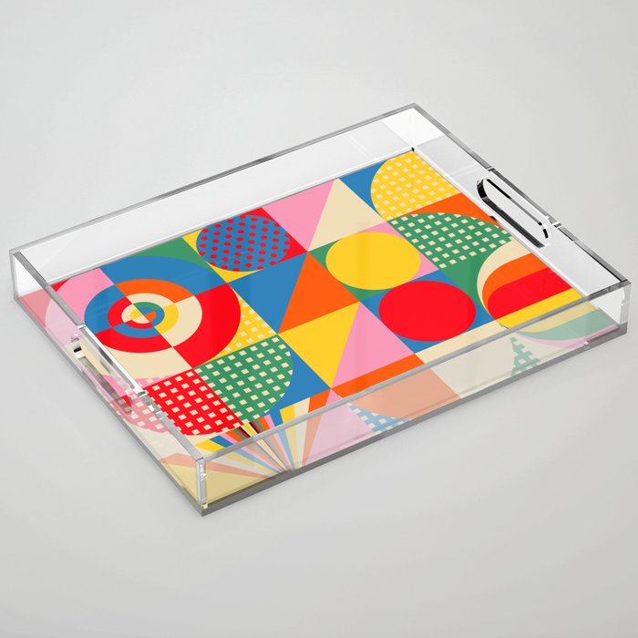 Sonia Delaunay Inspired Abstract Geometry Acrylic Tray Gallery Image 1