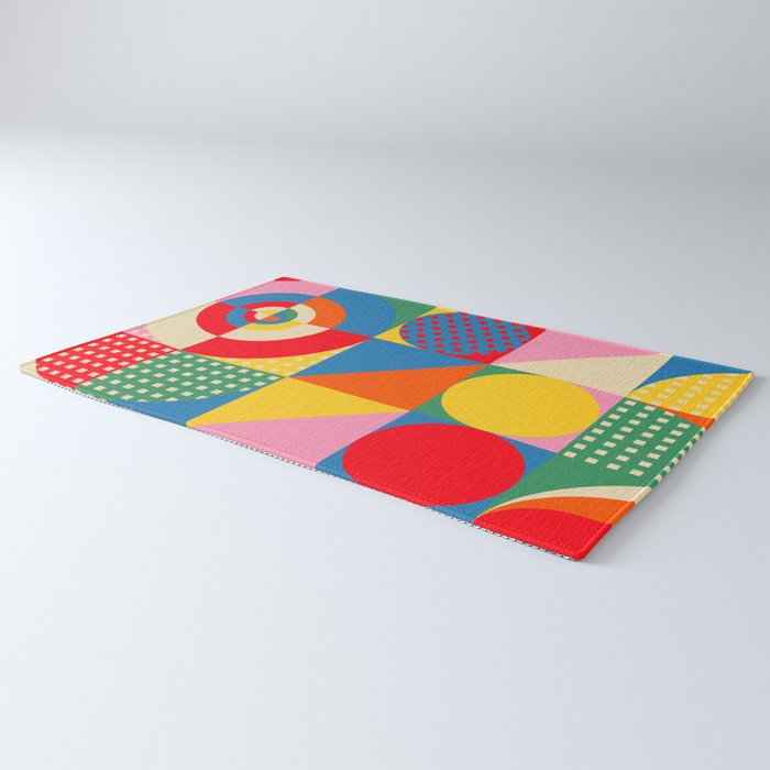 Sonia Delaunay Inspired Abstract Geometry Rug Gallery Image 3