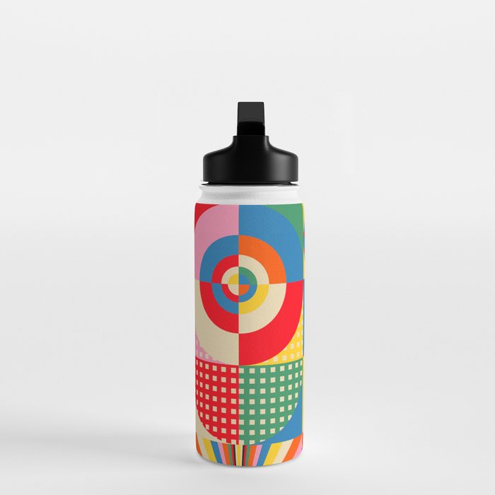 Sonia Delaunay Inspired Abstract Geometry Water Bottle Gallery Image 3