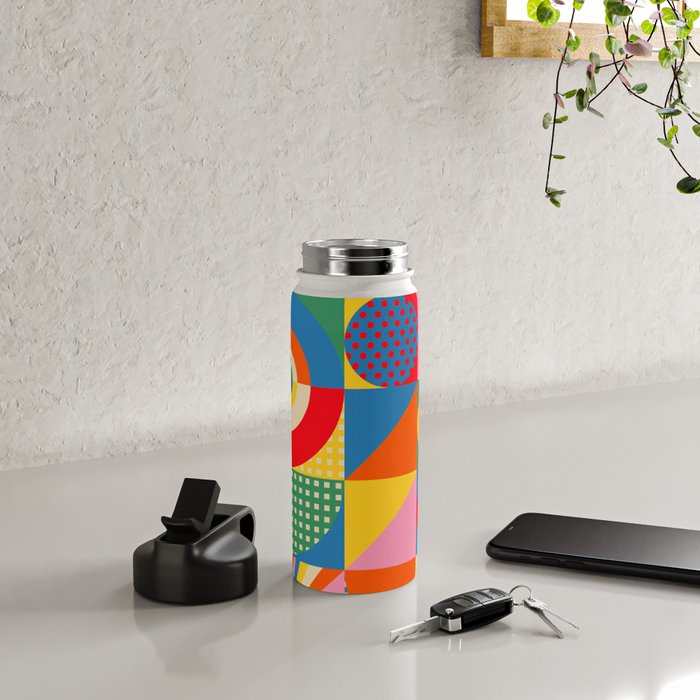 Sonia Delaunay Inspired Abstract Geometry Water Bottle Gallery Image 4