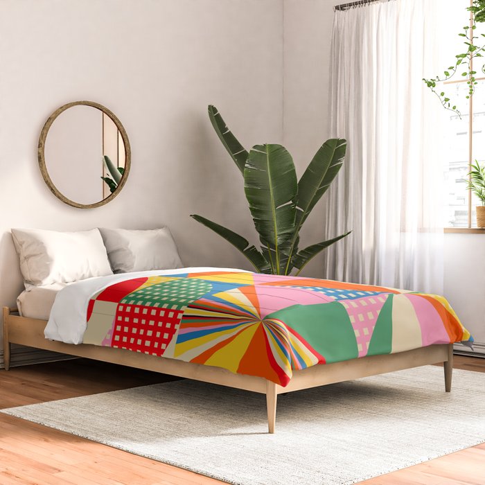 Sonia Delaunay Inspired Abstract Geometry Comforter Gallery Image 2