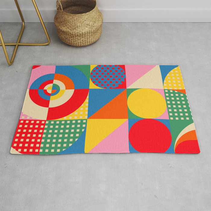 Sonia Delaunay Inspired Abstract Geometry Rug Gallery Image 1