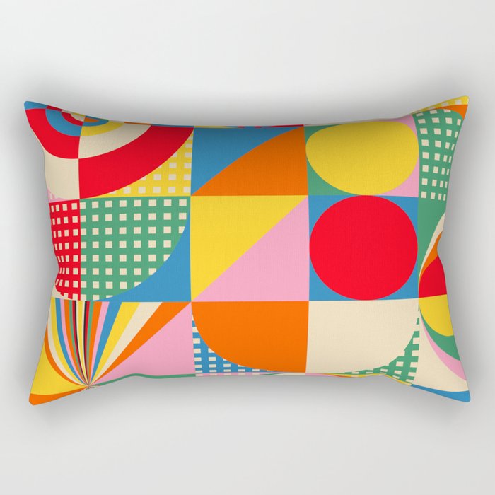 Sonia Delaunay Inspired Abstract Geometry Rectangular Pillow Gallery Image 2