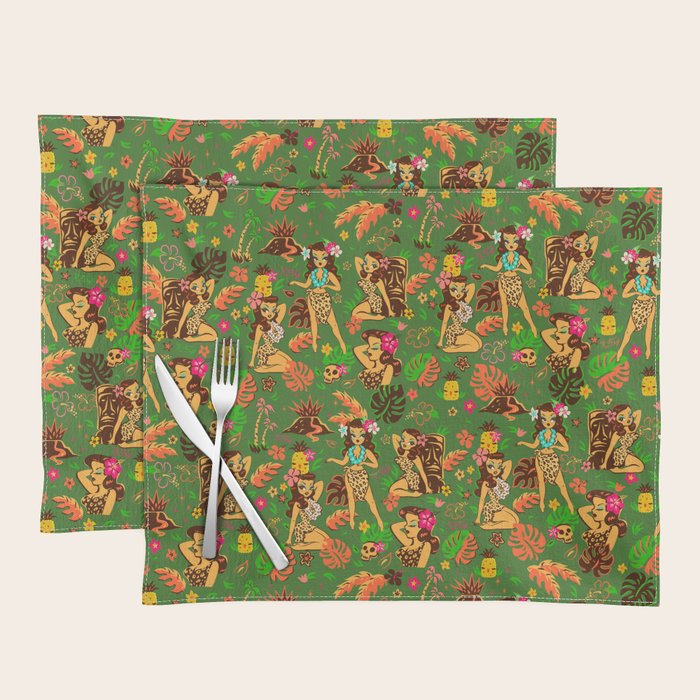 Tiki Temptress on Green Placemat Gallery Image 1