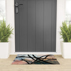 It comes and goes [2] - a black and white abstract mixed media piece with pink details Welcome Mat Gallery Image 3