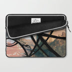 It comes and goes [2] - a black and white abstract mixed media piece with pink details Laptop Sleeve Gallery Image 2