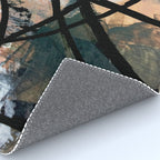 It comes and goes [2] - a black and white abstract mixed media piece with pink details Rug Gallery Image 4