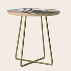 It comes and goes [2] - a black and white abstract mixed media piece with pink details Side Table Gallery Image 1