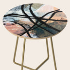 It comes and goes [2] - a black and white abstract mixed media piece with pink details Side Table Gallery Image 2