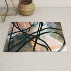 It comes and goes [2] - a black and white abstract mixed media piece with pink details Rug Gallery Image 1