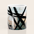 It comes and goes [2] - a black and white abstract mixed media piece with pink details Coffee Mug Gallery Image 4